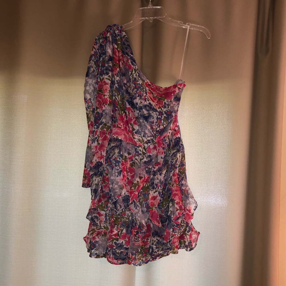 MM Couture one sleeve floral dress